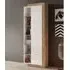 Sanur Tall Storage Cabinet with Doors - White, Sandal Oak