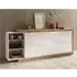 Sanur Wide High Gloss Sideboard 3 Doors - White, Sandal Oak