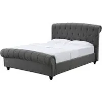 Sanura King Size Bed Frame - Grey, Linen