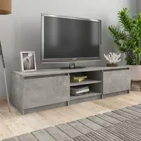 Saraid TV Stand with 2 Doors - Concrete Effect, Chipboard