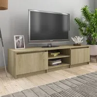 Saraid TV Stand with 2 Doors - Sonoma Oak, Chipboard alternate view