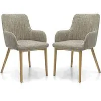 Saratov Dining Chairs in Pair - Oatmeal, Natural
