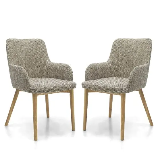 Saratov Dining Chairs in Pair - Oatmeal, Natural