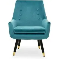 Sari Velvet Upholstered Armchair - Green