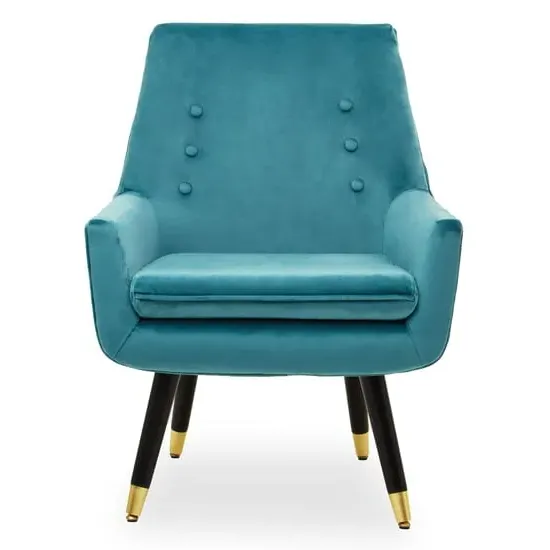 Sari Velvet Upholstered Armchair - Green image