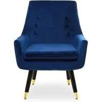 Sari Velvet Upholstered Armchair - Midnight Blue
