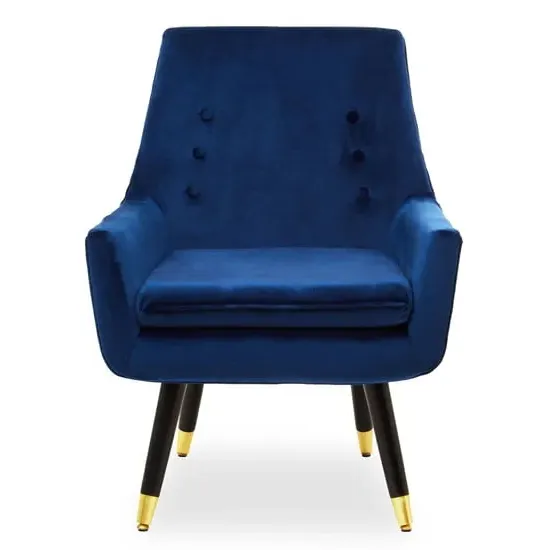 Sari Velvet Upholstered Armchair - Midnight Blue