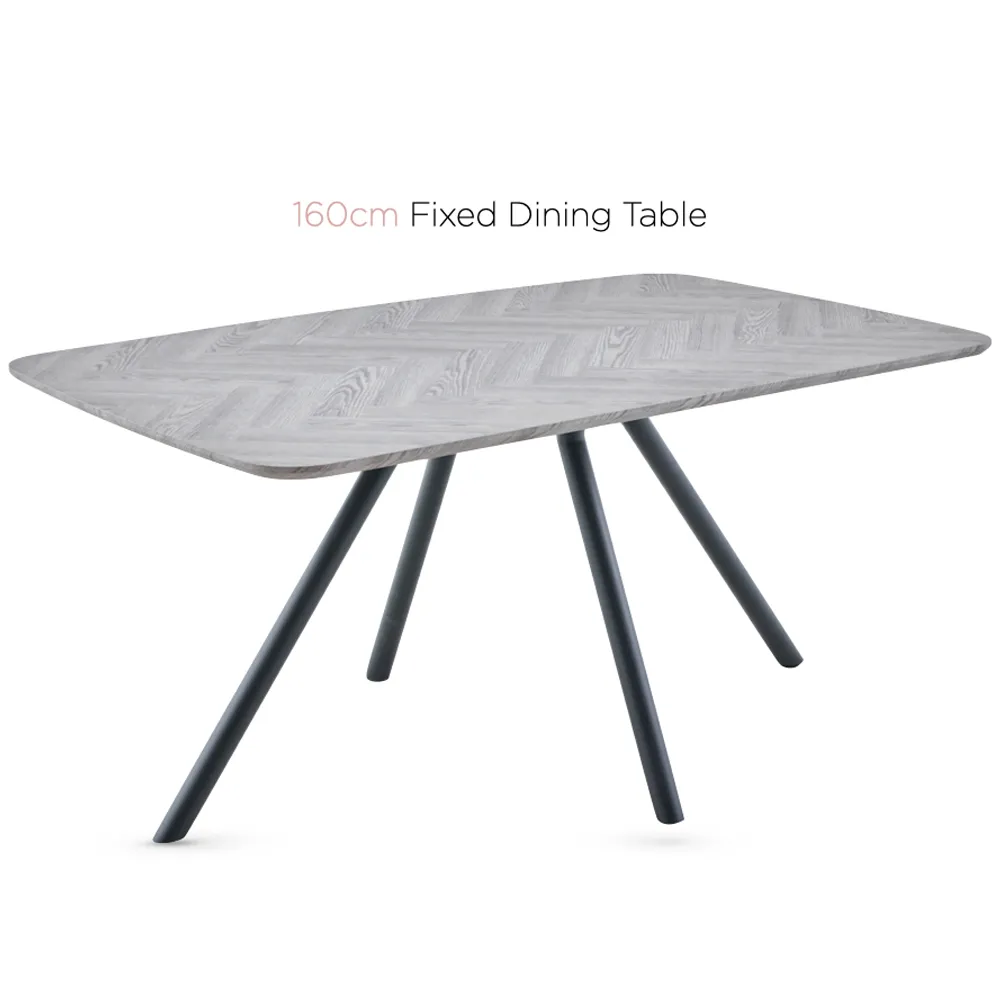 Sarlix Rectangular Dining Table - Grey, Wood product