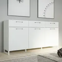 Sarnia 3-Door Sideboard with 3 Drawers - Light Grey, Wood