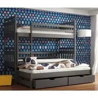 Sarnia Bunk Bed with Trundle and Storage - Graphite