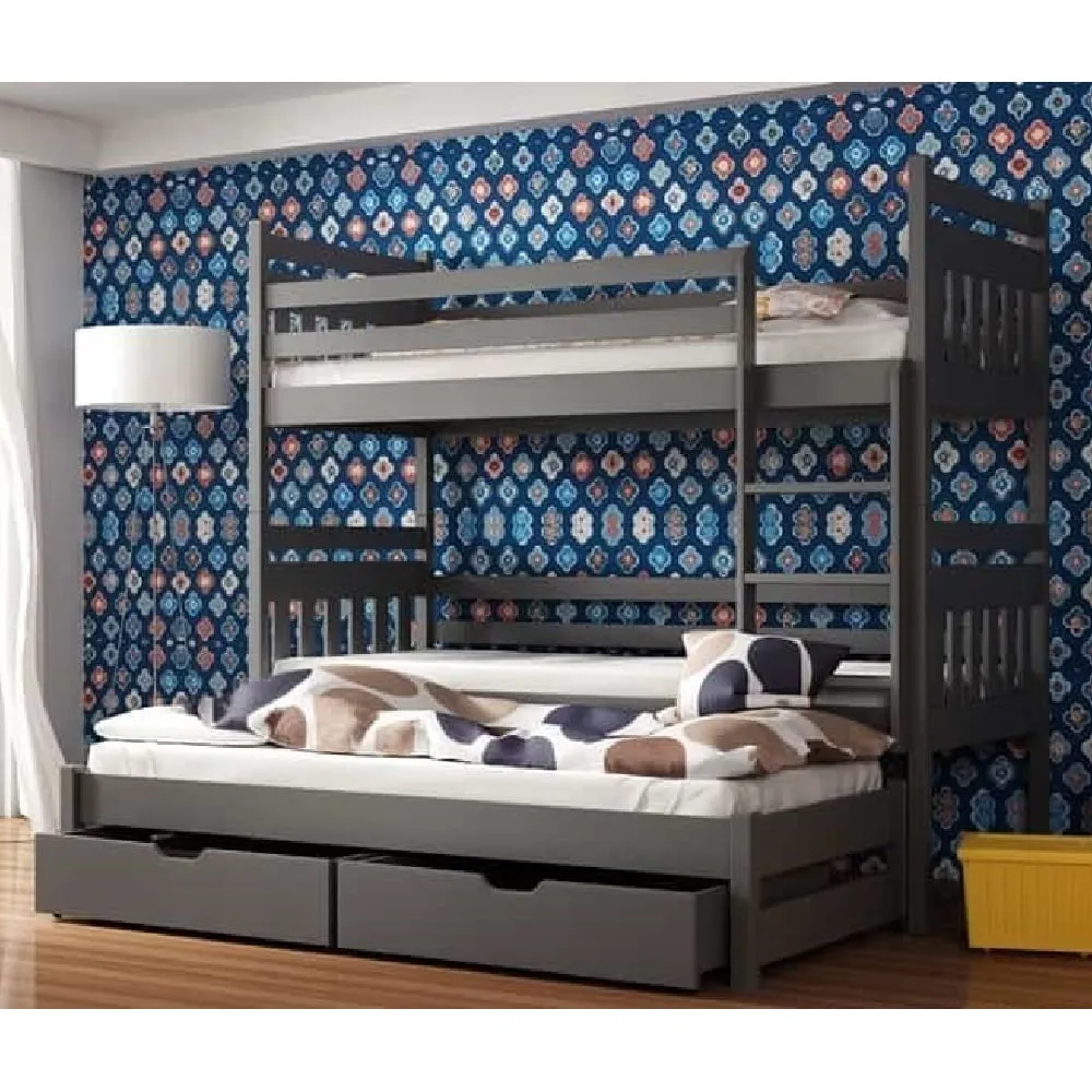 Sarnia Bunk Bed with Trundle and Storage - Graphite