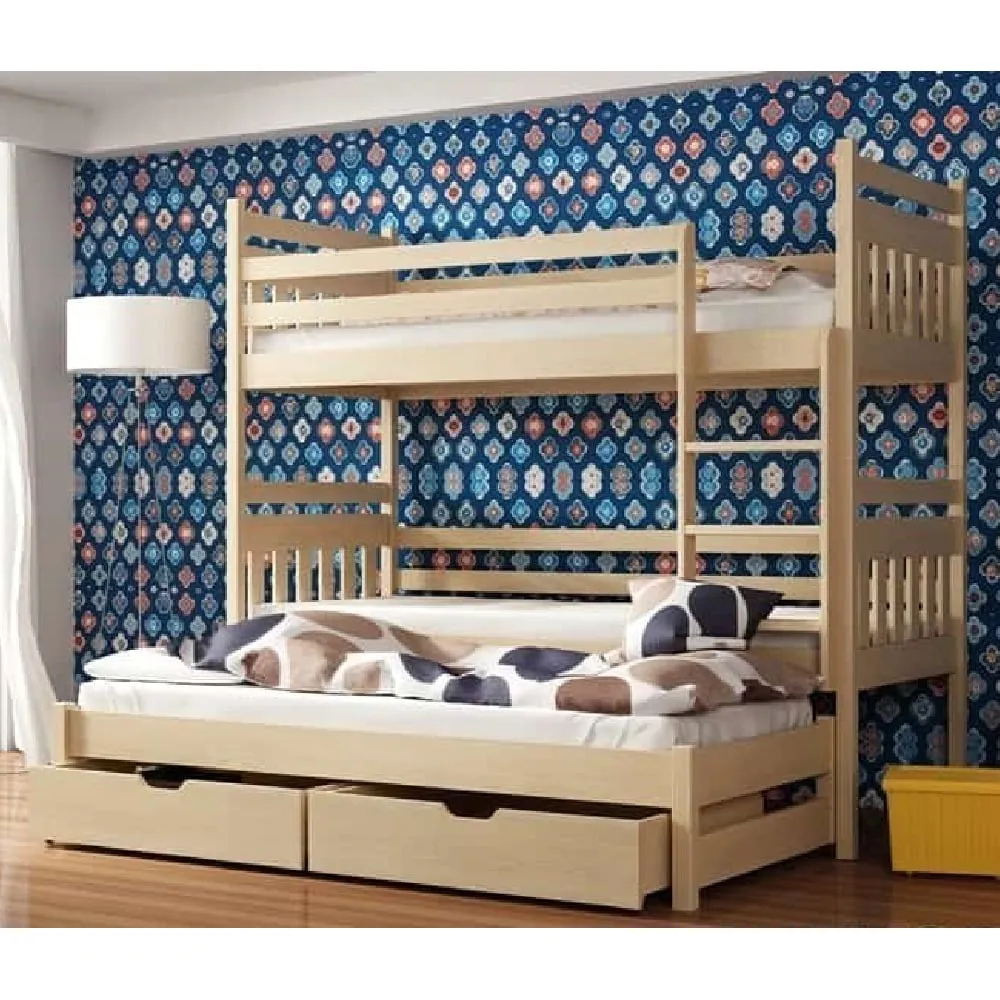 Sarnia Bunk Bed with Trundle and Storage - Pine