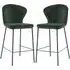 Sarnia Counter Bar Stools In Pair - Green, Corduroy