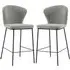 Sarnia Counter Bar Stools In Pair - Stone, Corduroy
