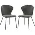 Sarnia Dining Chairs In Pair - Dark Grey, Corduroy