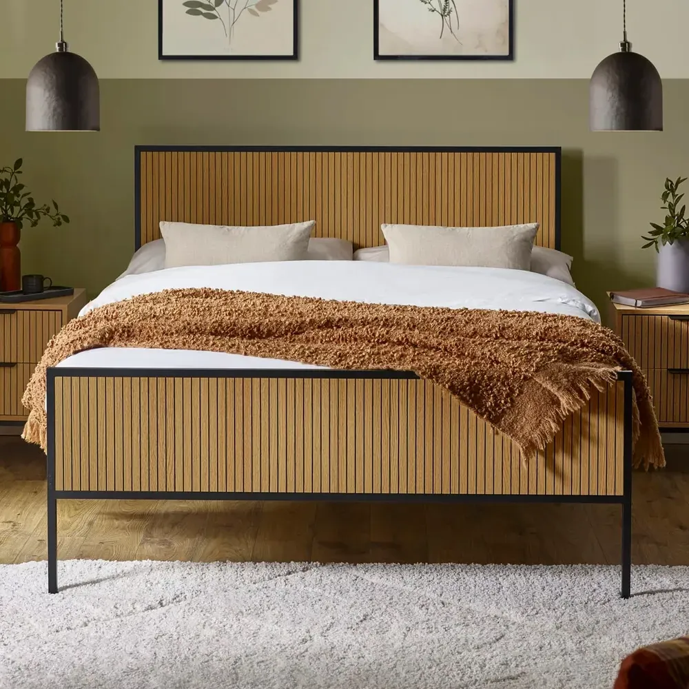 Sarnia Double Bed Frame - Brown, Wood product