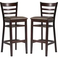 Sarnia Lascari Bar Chairs Set of 2 - Brown, Faux Leather