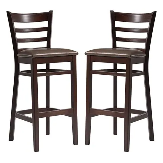 Sarnia Lascari Bar Chairs Set of 2 - Brown, Faux Leather