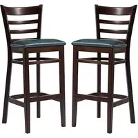 Sarnia Lascari Bar Chairs Set of 2 - Teal, Faux Leather