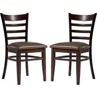 Sarnia Lascari Dining Chairs Set of 2 - Brown, Faux Leather