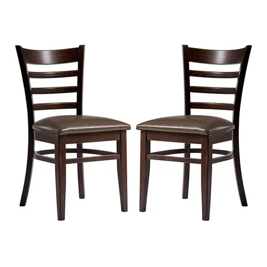 Sarnia Lascari Dining Chairs Set of 2 - Brown, Faux Leather image