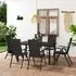Sarnia Medium 7 Piece Garden Dining Set - Black, Aluminium