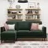 Sarnia Reversible Corner Sofa with Floating Chaise - Green, Velvet