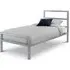 Sarnia Single Bed Frame - Silver, Metal