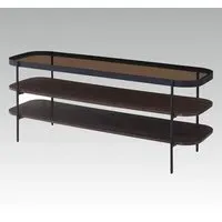 Sarnia Smoked Glass TV Stand with 2 Shelves - Walnut