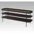 Sarnia Smoked Glass TV Stand with 2 Shelves - Walnut
