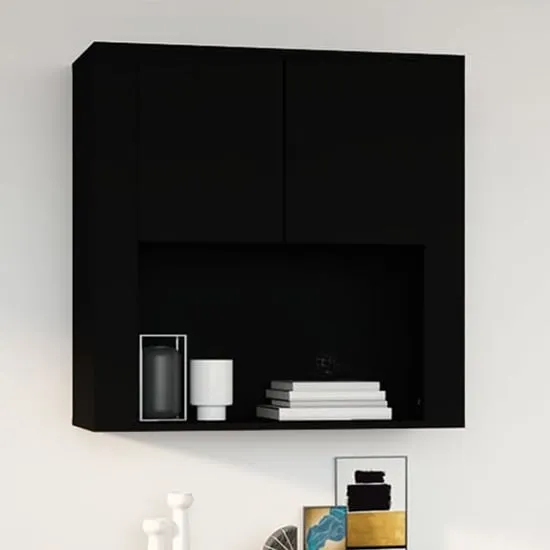 Sarnia Wall Storage Cabinet with 2 Doors - Black