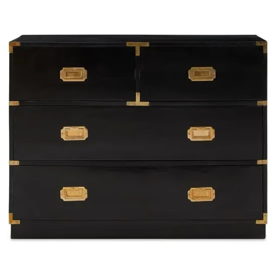 Sartor Chest of 4 Drawers - Black, Mango Wood