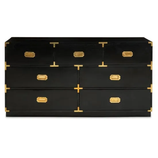 Sartor Chest of 7 Drawers - Black, Mango Wood
