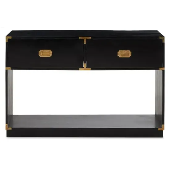Sartor Console Table with 2 Drawers - Black, Mango Wood image