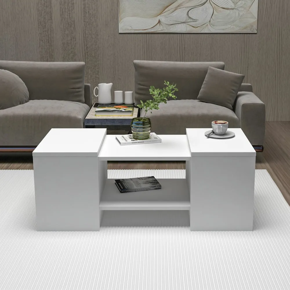 Sartos 3-Piece Coffee Table Set with Storage - White product