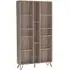 Sarva Wide Wooden Bookcase with Black Metal Legs - Oak