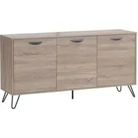 Sarva Wooden Sideboard with Black Metal Legs - Oak