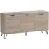 Sarva Wooden Sideboard with Black Metal Legs - Oak