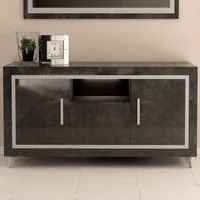 Sarver 3-Door Sideboard with LED - Black, High Gloss
