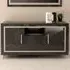 Sarver 3-Door Sideboard with LED - Black, High Gloss