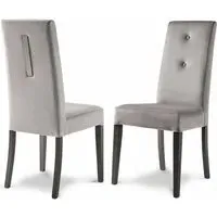 Sarver Dining Chairs with High Gloss Legs - Grey, Fabric