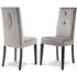 Sarver Dining Chairs with High Gloss Legs - Grey, Fabric