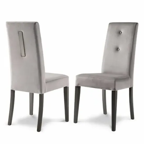 Sarver Dining Chairs with High Gloss Legs - Grey, Fabric