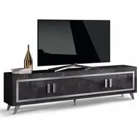 Sarver Large TV Stand with Storage - Black, High Gloss