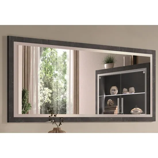 Sarver Large Wall Mirror - Black, High Gloss