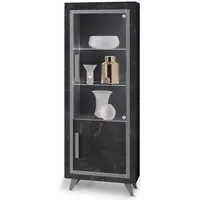 Sarver Left Hand Display Cabinet with LED - Black, MDF alternate view