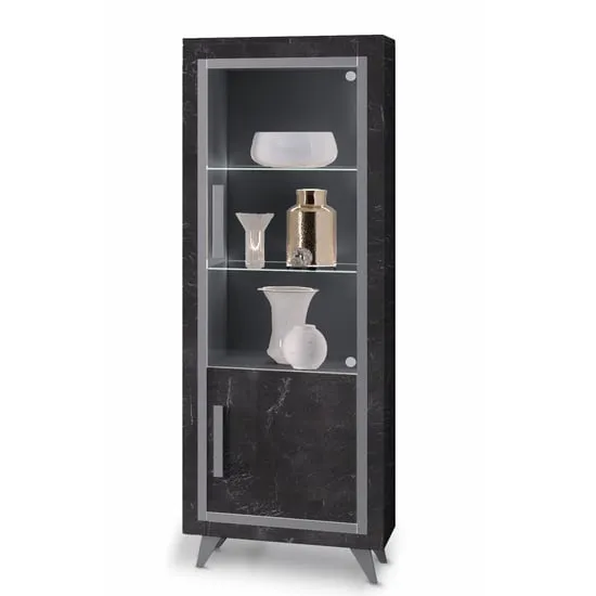 Sarver Left Hand Display Cabinet with LED - Black, MDF product