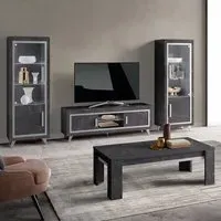 Sarver Living Room Set with Coffee Table - Black, MDF