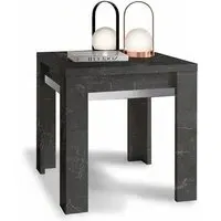 Sarver Square Lamp Table - Black, High Gloss