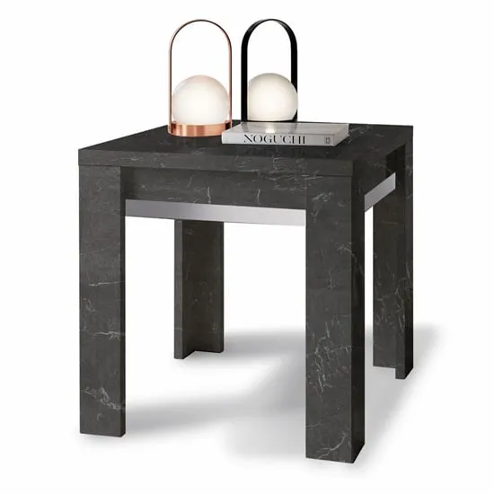 Sarver Square Lamp Table - Black, High Gloss image